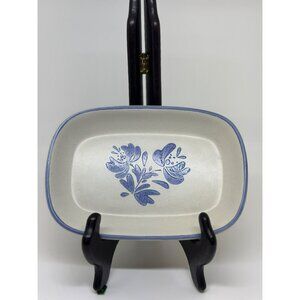 VTG Pfaltzgraff Yorktowne 6-7/8" Hors d'Oeuvre Serving Tray Blue White USA